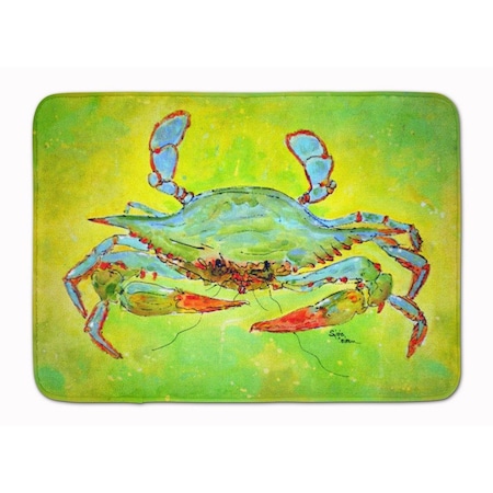 Carolines Treasures Bright Green and Blue Crab Machine Washable Memory Foam Mat 8357RUG